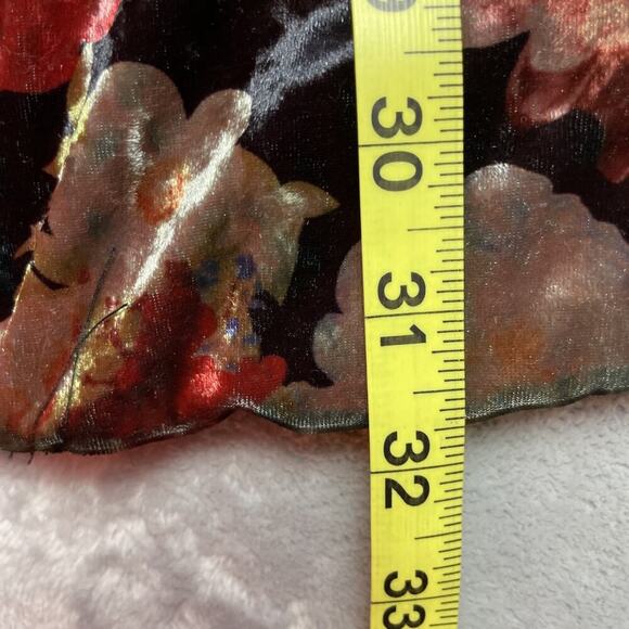 BCBG Generation Velvet Jacket Womens M Moody Floral Ruffle Sleeves Pockets - Picture 10 of 10